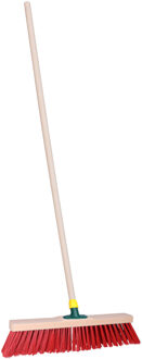 Straatbezem ODIN voor harde ondergrond - Harde bezemkop van 40 cm breed - Houten steel van 140 cm