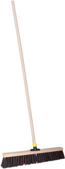 Straatbezem ODIN voor harde ondergrond - Harde bezemkop van 50 cm breed - Houten steel van 120 cm