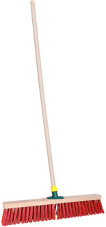 Straatbezem ODIN voor harde ondergrond - Harde bezemkop van 50 cm breed - Houten steel van 120 cm