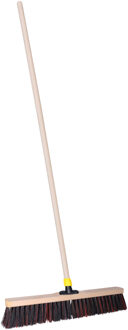 Straatbezem ODIN voor harde ondergrond - Harde bezemkop van 50 cm breed - Houten steel van 129 cm