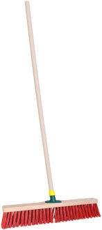 Straatbezem ODIN voor harde ondergrond - Harde bezemkop van 50 cm breed - Houten steel van 130 cm
