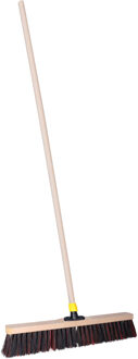 Straatbezem ODIN voor harde ondergrond - Harde bezemkop van 50 cm breed - Houten steel van 139 cm