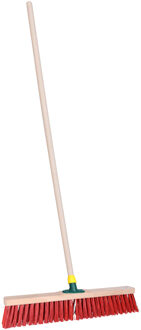 Straatbezem ODIN voor harde ondergrond - Harde bezemkop van 50 cm breed - Houten steel van 140 cm