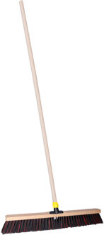 Straatbezem ODIN voor harde ondergrond - Harde bezemkop van 60 cm breed - Houten steel van 139 cm
