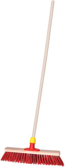 Straatbezem SAGA voor bestratingen/hout - Harde bezemkop van 40 cm breed - Houten steel van 130 cm