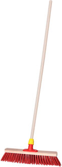 Straatbezem SAGA voor bestratingen/hout - Harde bezemkop van 40 cm breed - Houten steel van 140 cm