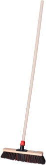 Straatbezem SAGA voor bestratingen/hout - Harde bezemkop van 40 cm breed - Houten steel van 140 cm