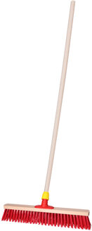 Straatbezem SAGA voor bestratingen/hout - Harde bezemkop van 50 cm breed - Houten steel van 120 cm