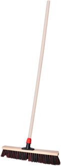 Straatbezem SAGA voor bestratingen/hout - Harde bezemkop van 50 cm breed - Houten steel van 120 cm