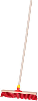 Straatbezem SAGA voor bestratingen/hout - Harde bezemkop van 50 cm breed - Houten steel van 130 cm