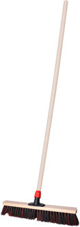 Straatbezem SAGA voor bestratingen/hout - Harde bezemkop van 50 cm breed - Houten steel van 130 cm