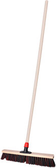 Straatbezem SAGA voor bestratingen/hout - Harde bezemkop van 50 cm breed - Houten steel van 140 cm