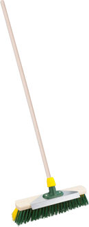 Straatbezem Snowmaster voor buiten - Bezemkop 40 cm - Kunststof - Steel hout 130 cm - met schraper