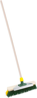 Straatbezem Snowmaster voor buiten - Bezemkop 40 cm - Kunststof - Steel hout 140 cm - met schraper