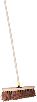 Straatbezem THOR voor harde ondergrond - Harde bezemkop van 40 cm breed - Houten steel van 129 cm