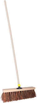 Straatbezem THOR voor harde ondergrond - Harde bezemkop van 40 cm breed - Houten steel van 139 cm