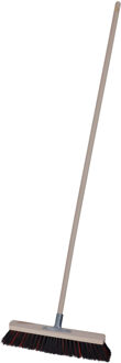 Straatbezem Tilemaster voor buiten tegels - Harde bezemkop van 40 cm breed - Houten steel van 139 cm