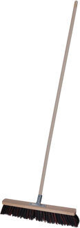 Straatbezem Tilemaster voor buiten tegels - Harde bezemkop van 50 cm breed - Houten steel van 120 cm