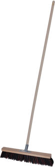 Straatbezem Tilemaster voor buiten tegels - Harde bezemkop van 50 cm breed - Houten steel van 139 cm