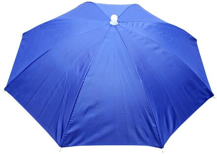 Straight Elastische Hoofdband Hoed Paraplu Regen Vissen Paraplu Cap Pick Thee Cap Paraplu Monochrome Parasol koninklijk blauw