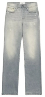 Straight Fit Jeans in Gewassen Grijs Ami Paris , Gray , Dames - W28,W27,W26,W25,W29