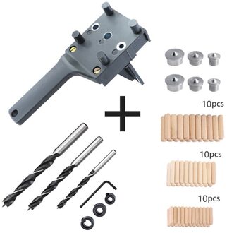 Straight Hole Hout Boor Gids Locator Draagbare Boren Puncher Doweling Zag Jig Set Houtbewerking Timmerwerk Gereedschap