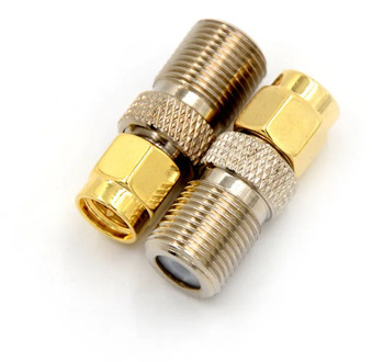 Straight RF Coaxial Adapter F connector to SMA Convertor Quality F Type Female Jack to SMA Male Plug gold Tone