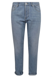 Straight Trousers Brunello Cucinelli , Blue , Heren - 2Xl,L