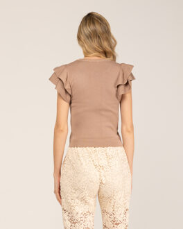 Strak gebreide top Camel