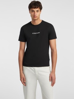 Strak T-Shirt Met Geborduurd Logo Zwart - S