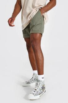 Strakke Chino Shorts, Khaki - 28