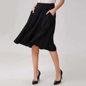 Strakke uitlopende rok - maat Zwart