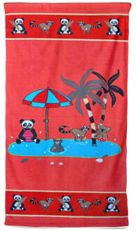Strand/badlaken voor kinderen dierenprint 70 x 140 cm microvezel