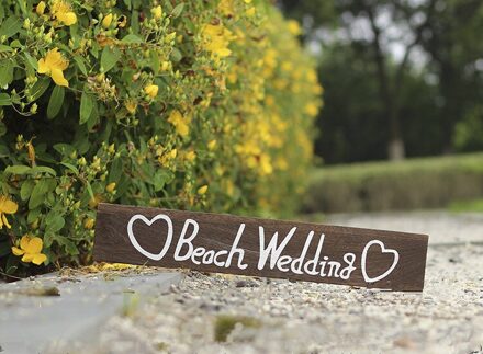 "Strand Bruiloft" Hout Teken Bruiloft Stoel Teken Foto Props Strand Bruiloft Decoratie Benodigdheden