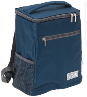 Strand/camping koeltas - Rugtas/rugzak model - 23 x 15 x 36 cm - 2 vakken - blauw