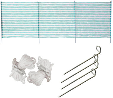 Strand/camping windscherm met 10x grondpennen en 8x Scheerlijnen