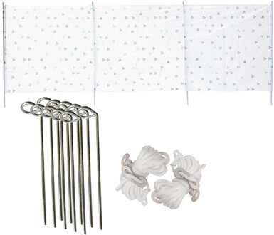 Strand/camping windscherm met 10x grondpennen en 8x Scheerlijnen