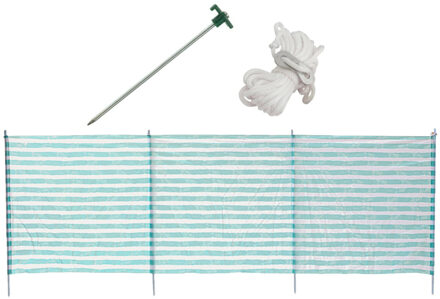 Strand/camping windscherm met 8x grondpennen en 8x Scheerlijnen