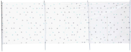 Strand/camping windscherm - wit met driehoeken print - 300 x 120 cm