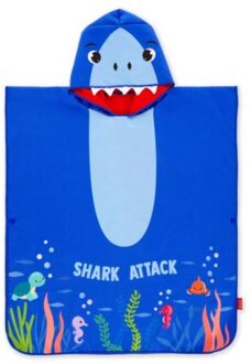 strand kinderponcho - haai