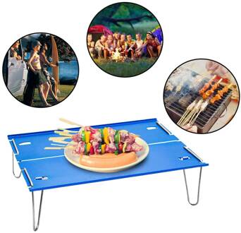 Strand Klaptafel Multifunctionele Outdoor Camping Bbq Wandelen Home Aluminium Ultralight Waterdichte Mini Draagbare Picknick Blauw