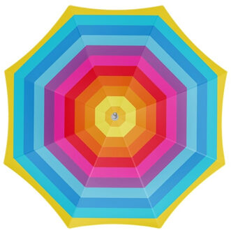 Strand parasol Lisabon - D180 cm - regenboog - strepen - inklapbaar - zomer