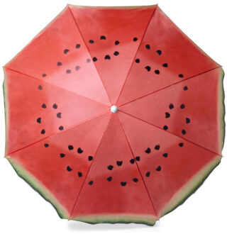 Strand parasol Watermeloen - D160 cm - opvouwbaar - verstelbare hoogte - met opbergtas