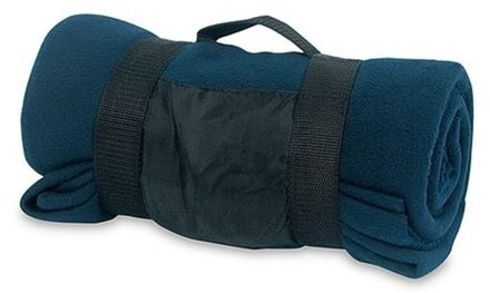 Strand/picknick kleed navy met afneembaar handvat 160 x 130 c