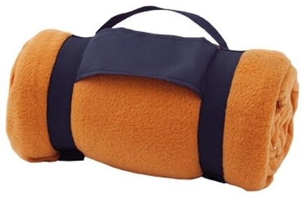 Strand/picknick kleed oranje met afneembaar handvat 160 x 130 cm - Action products