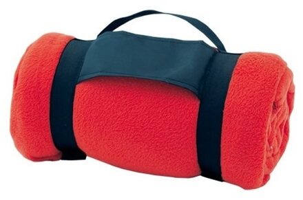 Strand/picknick kleed rood met afneembaar handvat 160 x 130 cm