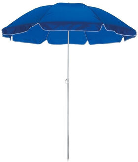 Strand/tuin parasol - blauw - dia 145 cm - Verstelbaar - Zonbescherming - polyester