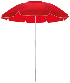 Strand/tuin parasol - rood - dia 145 cm - Verstelbaar - Zonbescherming - polyester