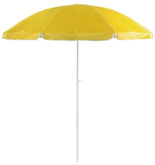 Strand/tuin parasol verstelbaar - geel - nylon - 200 cm - UV bescherming