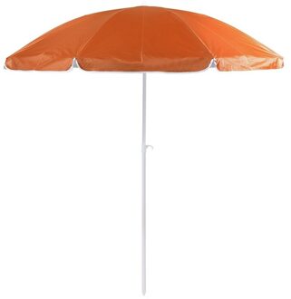 Strand/tuin parasol verstelbaar - oranje - nylon - 200 cm - UV bescherming